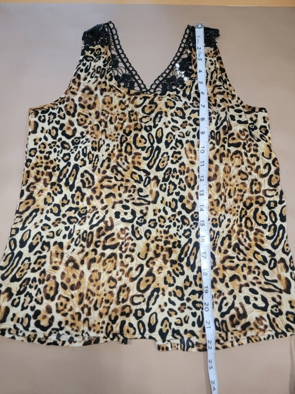 The Hanger Size M Leopard Print Tank Top with Lace Back Straps, NEW with Tag - Picture 8 of 12